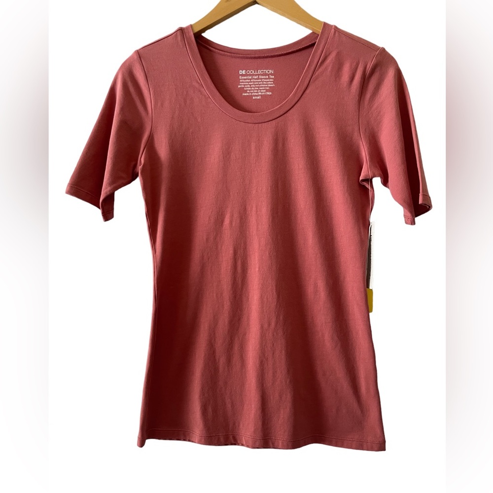 De Collection Half Sleeve Dusty Rose T-Shirt Small